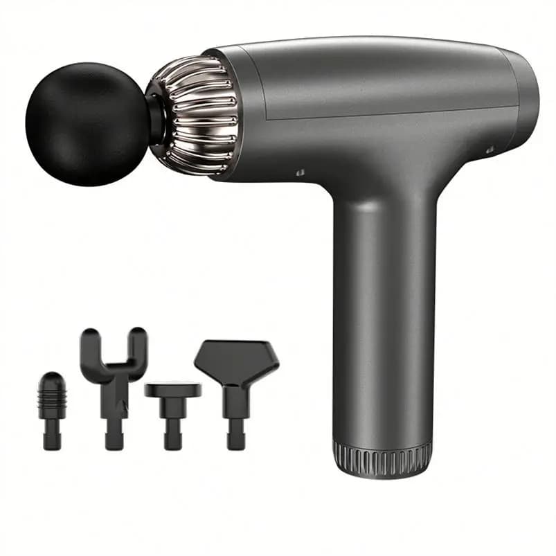 MiniMassag Small Percussion Massage Gun 30-Speed 5-Head Type-C Charging Body Muscle Therapeutic Pistol Massager Timing Control